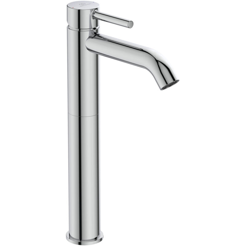 foto del prodotto ideal standard ceraline, miscelatore monocomando alto, rubinetto lavabo vessel con cartuccia firmaflow, con asta di comando e piletta, easyfix,