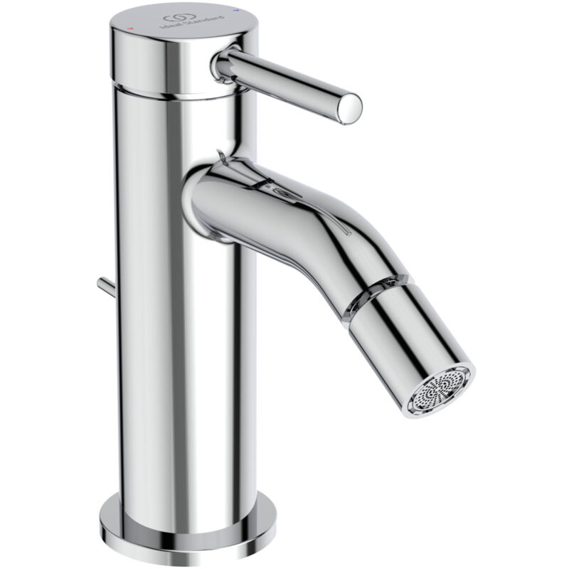 foto del prodotto ideal standard ceraline, miscelatore monocomando bidet, rubinetto bidet con cartuccia firmaflow, con asta di comando e piletta, easyfix, bd765aa,