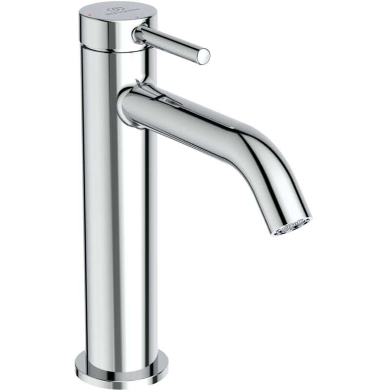 foto del prodotto ideal standard ceraline, miscelatore monocomando grande, rubinetto lavabo con cartuccia firmaflow, senza asta di comando e piletta, sistema