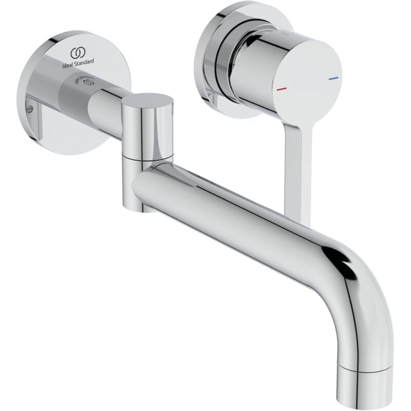 foto del prodotto ideal standard gusto, miscelatore monocomando a parete per lavello da cucina, bocca orientabile a 180 , cromato