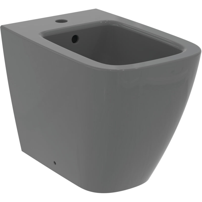 foto del prodotto ideal standard i.life b, bidet a terra filo parete, con foro per la rubinetteria, con foro per il troppopieno, t461758, grigio lucido