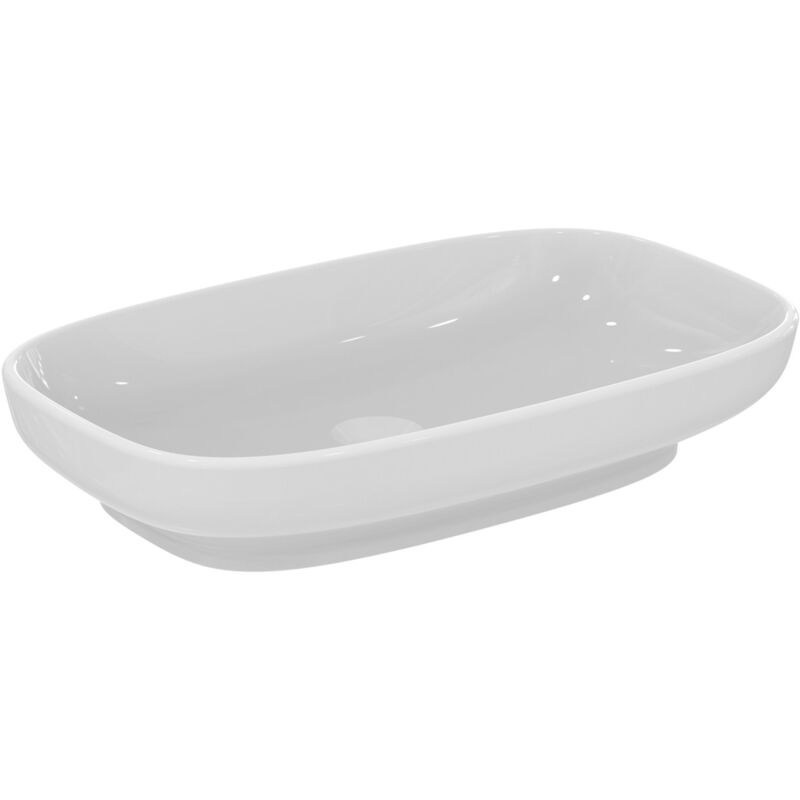 foto del prodotto ideal standard i.life b, lavabo d appoggio rettangolare da 60 cm senza foro centrale per la rubinetteria e troppopieno, t508701, bianco