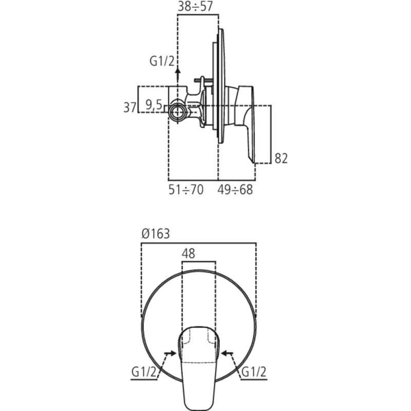 foto del prodotto ideal standard miscelatore monocomando ceramix per doccia incasso cromo
