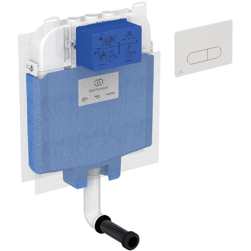 foto del prodotto ideal standard t4931ac prosys 80 cassetta di risciacquo ad incasso per wc a terra + placca meccanica oleas m1 bianca
