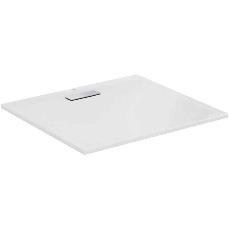 foto del prodotto ideal standard ultra flat new, piatto doccia rettangolare 100x90 in acrilico, foro piletta di scarico rettangolare, bianco