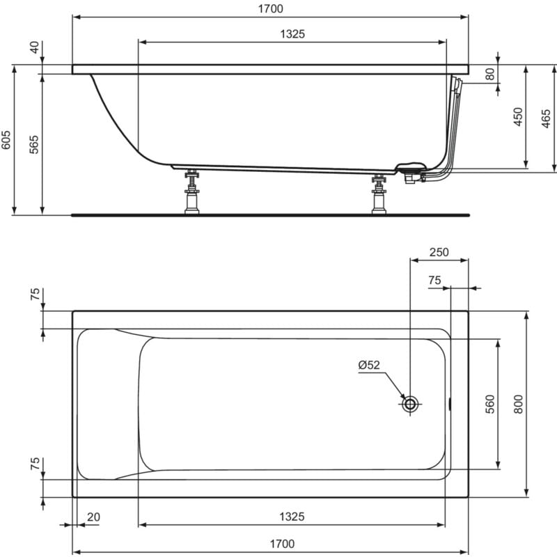 foto del prodotto ideal standard vasca inc.c.air van 170x80
