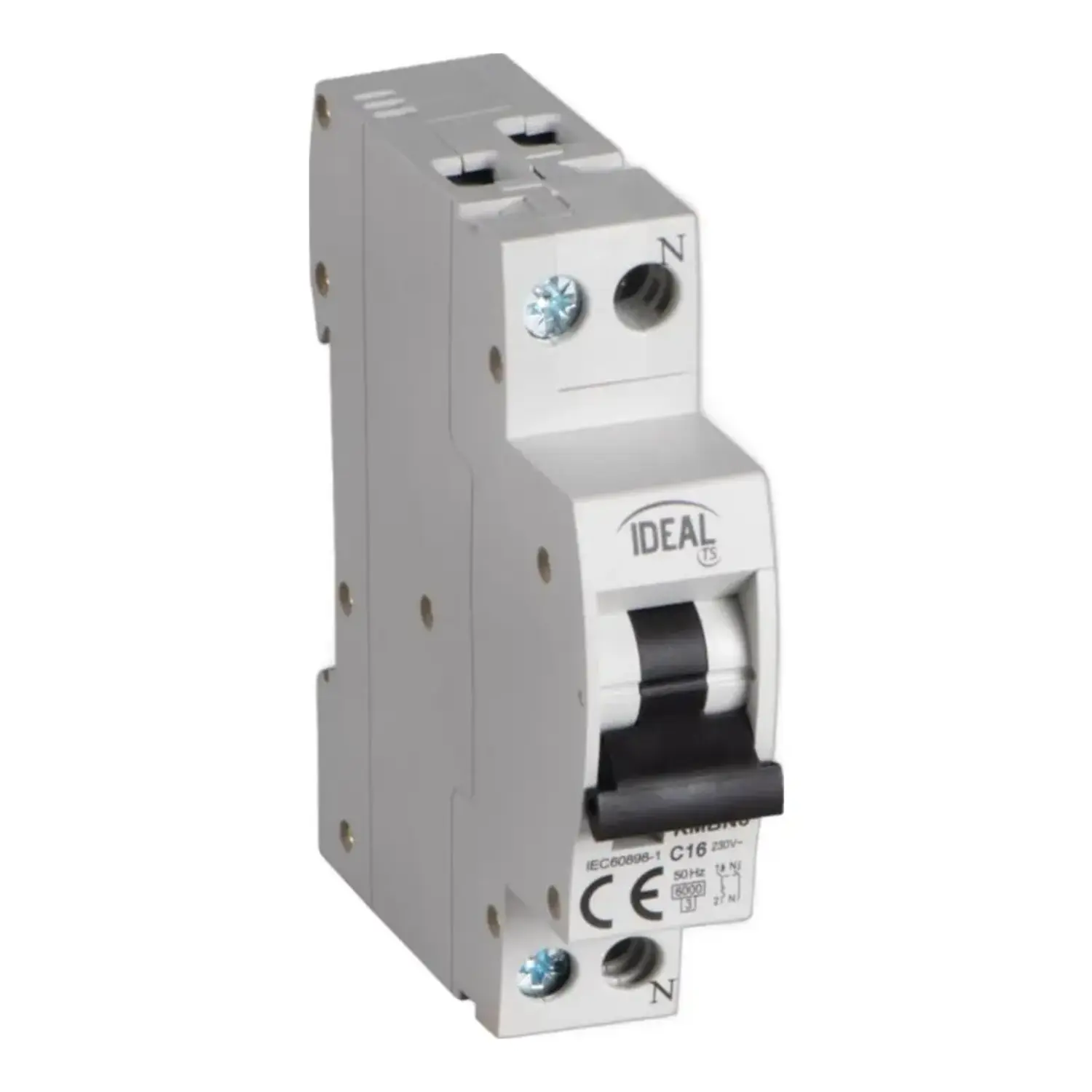 foto del prodotto ideal ts interruttore magnetotermico 6ka 1p n cortocircuito din 16a 1 modulo