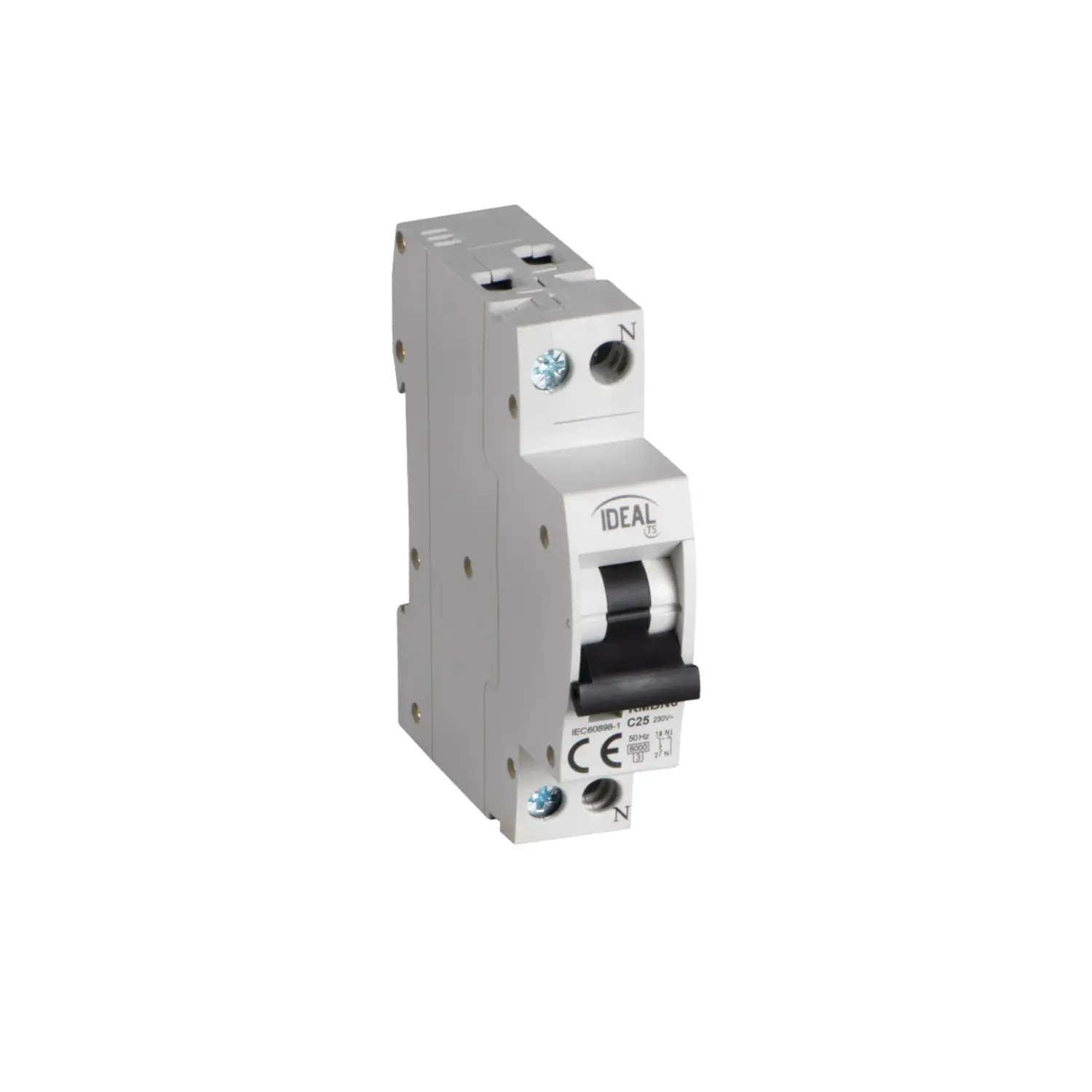 foto del prodotto ideal ts interruttore magnetotermico 6ka 1p n cortocircuito din 25a 1 modulo