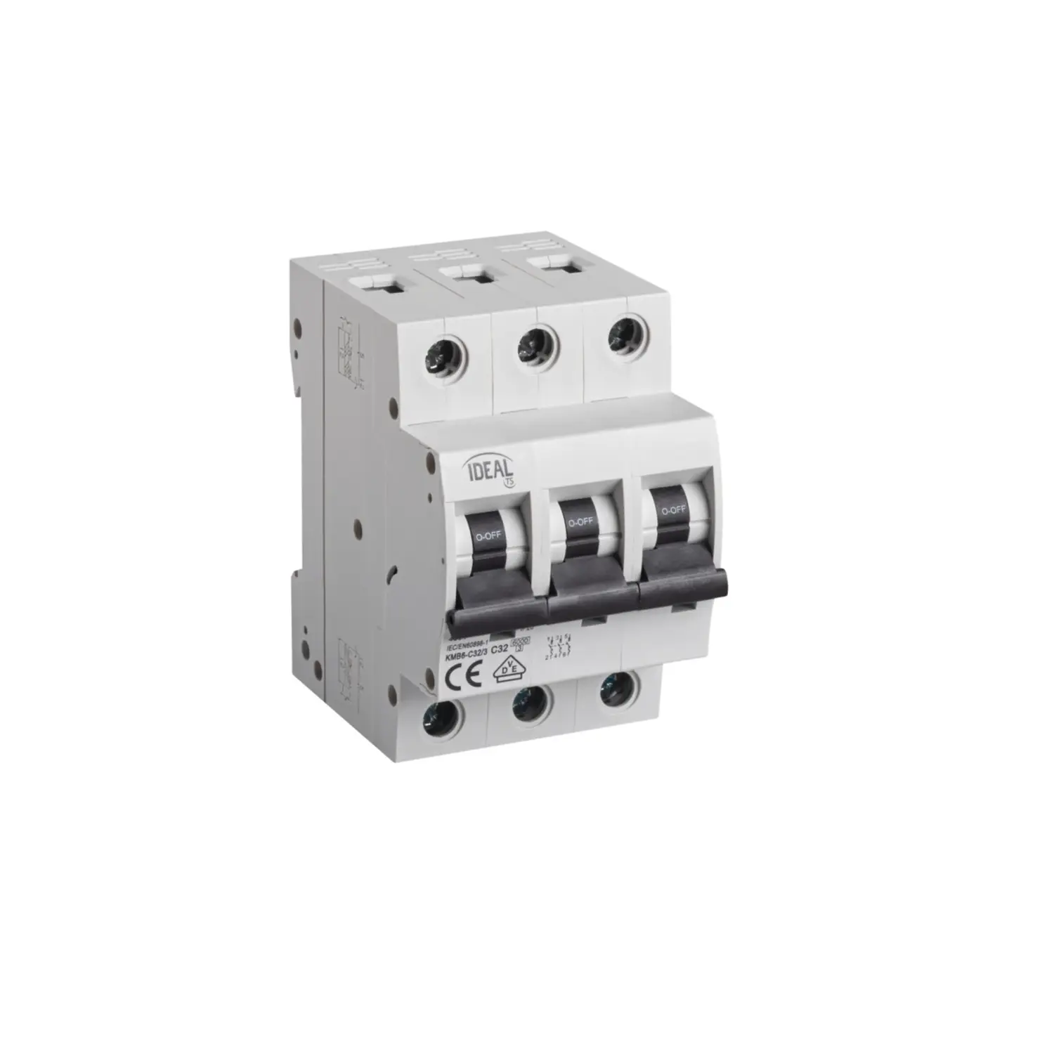 foto del prodotto ideal ts interruttore magnetotermico 6ka 3p trifase 400v cortocircuito din 32a 3 moduli