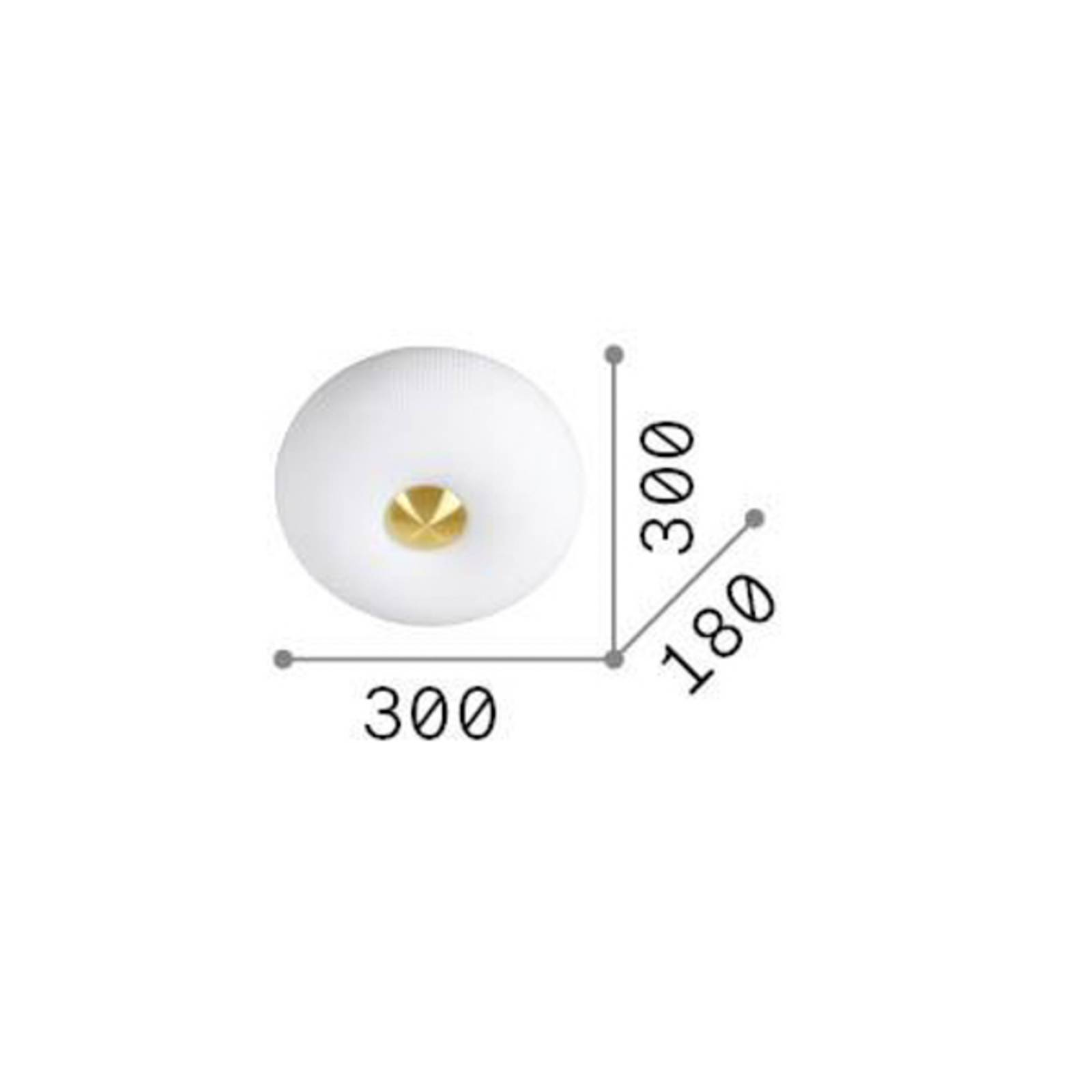 foto del prodotto ideallux ideal lux arizona plafoniera, vetro opalino, 30 cm