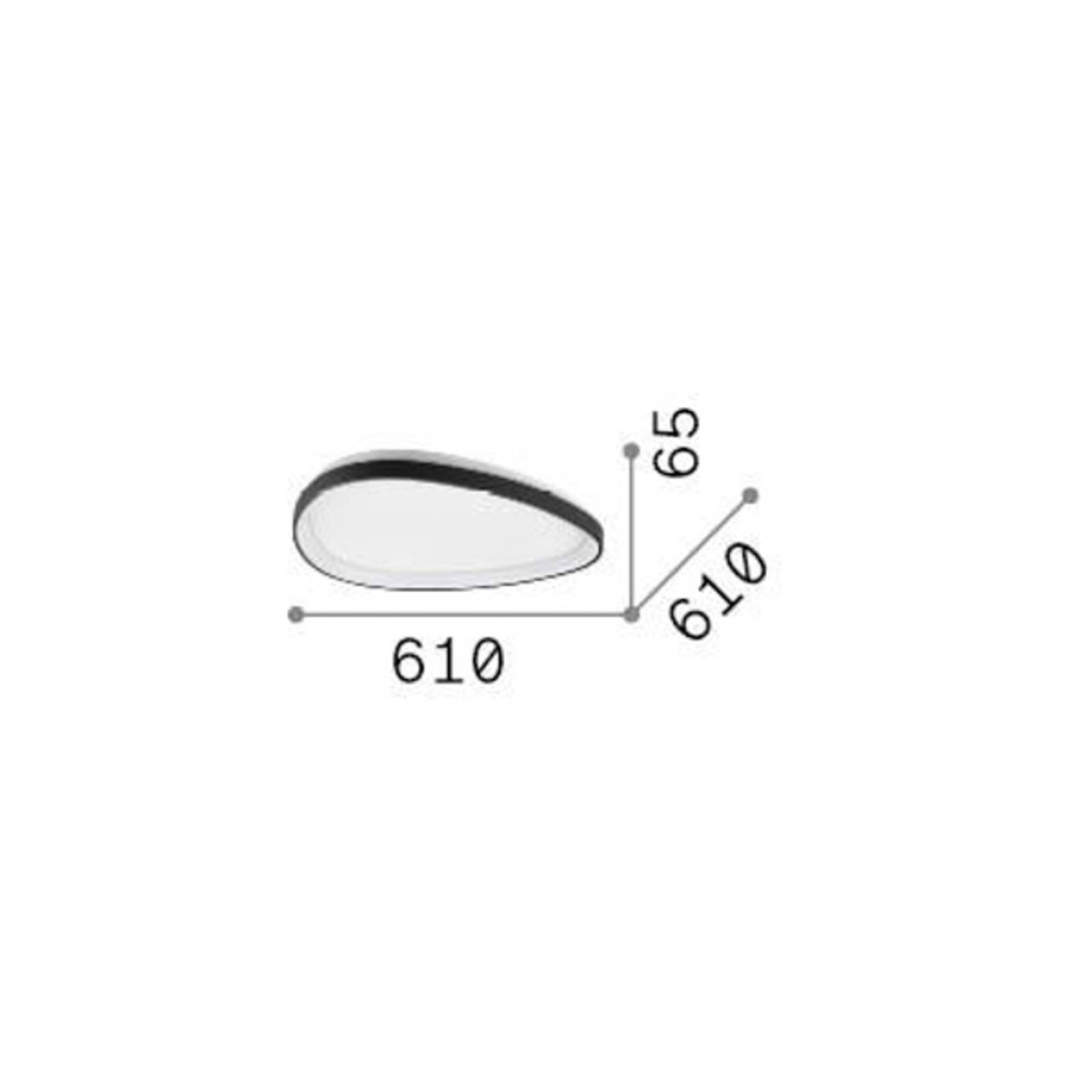 foto del prodotto ideallux ideal lux gemini plafoniera led, bianca, 61 cm, on off