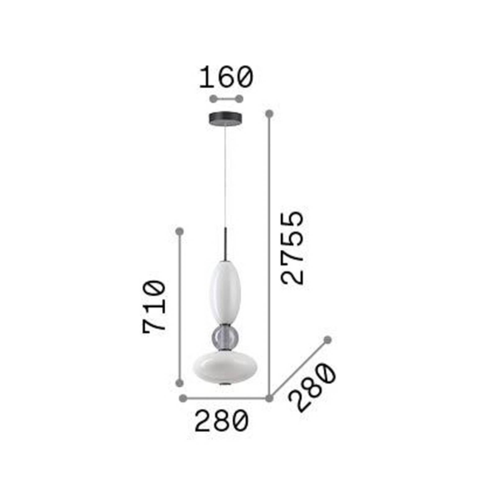 foto del prodotto ideallux ideal lux lampada a sospensione lumiere 1, vetro opalino grigio