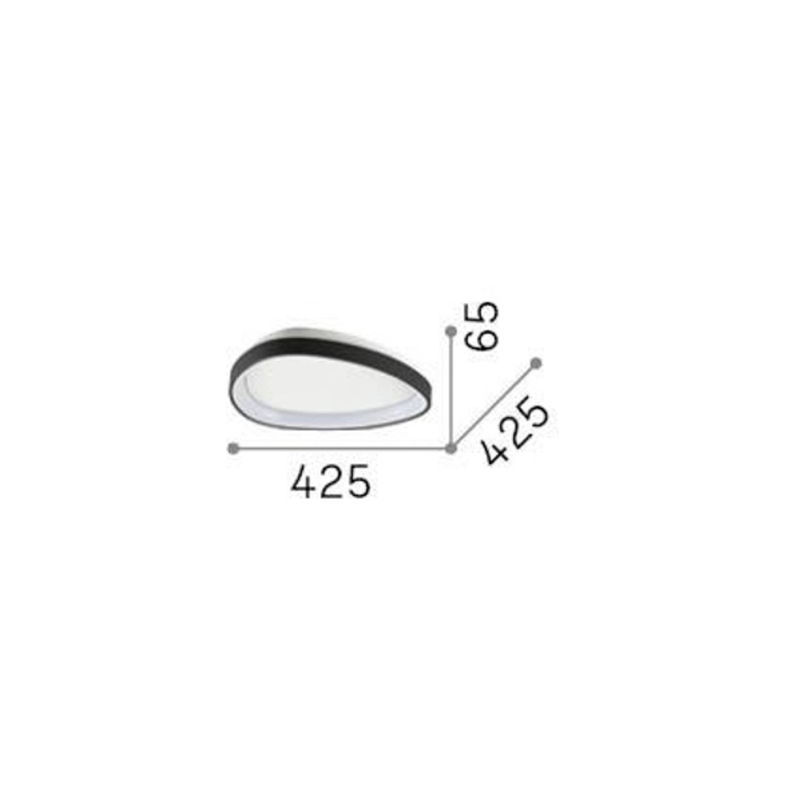 foto del prodotto ideallux ideal lux plafoniera a led gemini color ottone 42,5 cm on off