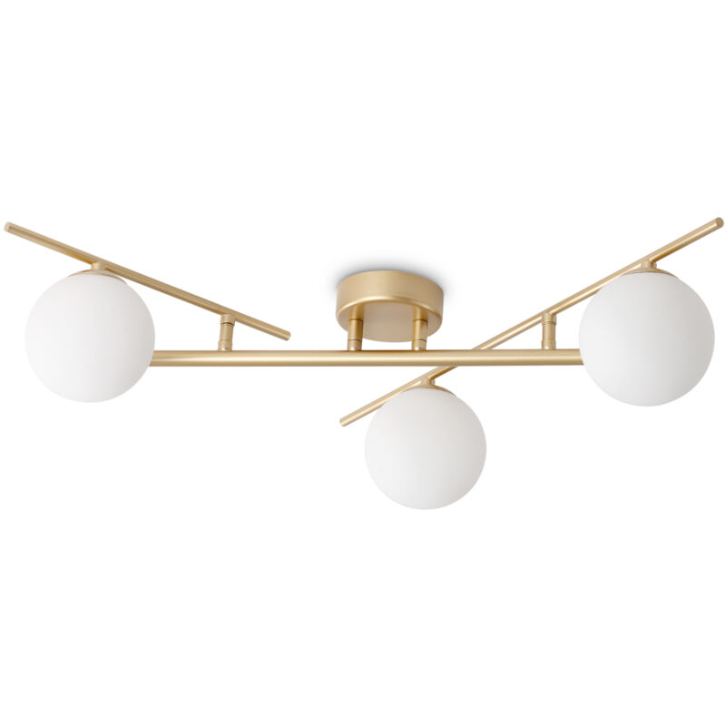 foto del prodotto ideallux ideal lux plafoniera atlas color oro a 3 luci in vetro metallico