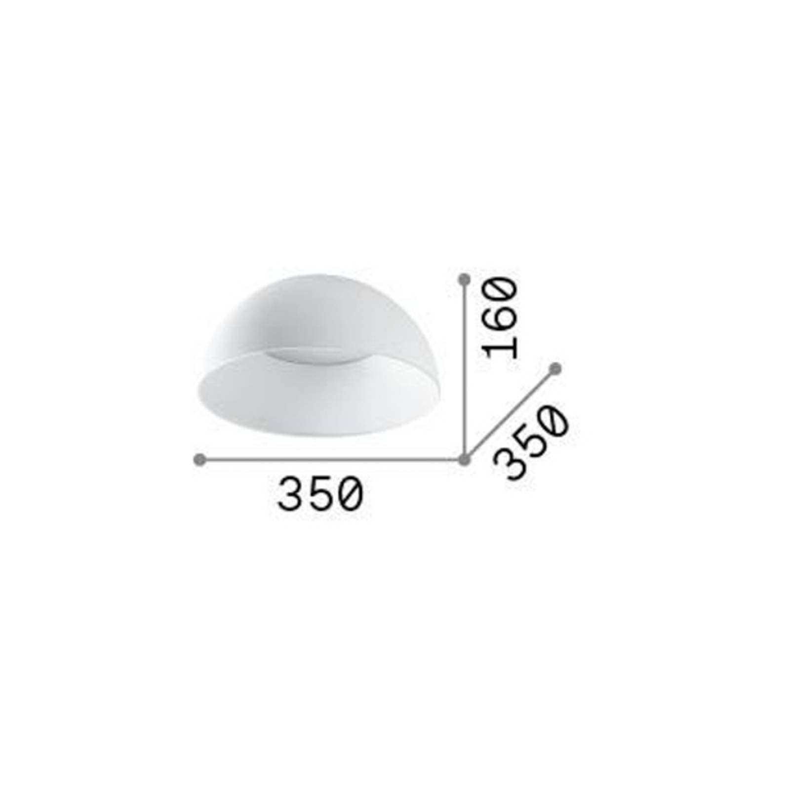 foto del prodotto ideallux ideal lux plafoniera led corolla 1, bianco, metallo, 35 cm
