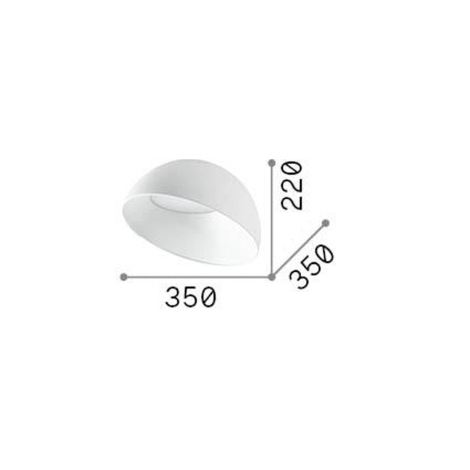 foto del prodotto ideallux ideal lux plafoniera led corolla 2, bianco, metallo, 35 cm