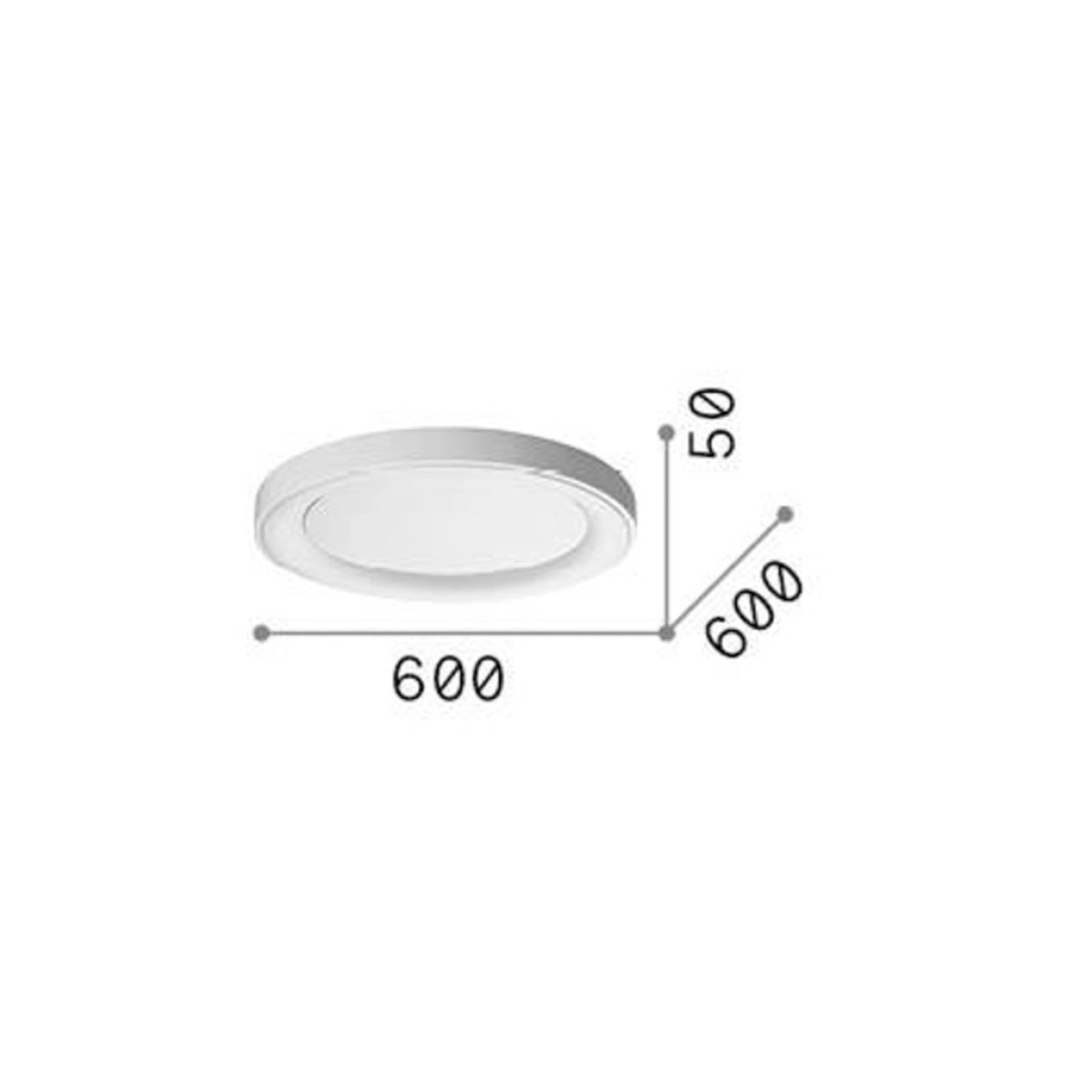 foto del prodotto ideallux ideal lux plafoniera led planet, bianco, 60 cm, metallo