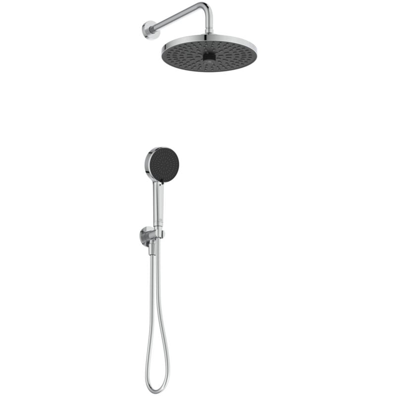foto del prodotto idealrain alu , kit bundle doccia con soffione tondo da 26cm con portata 12l min, doccetta multifunzione con portata 8l min, tubo flessibile da