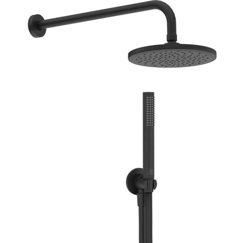 foto del prodotto idealrain, kit doccia light, mini set componenti doccia tondo, bd389xg, nero seta ideal standard