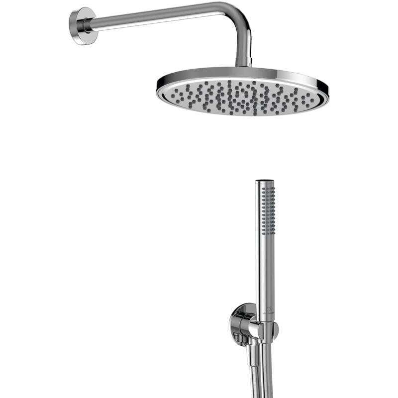 foto del prodotto idealrain, kit doccia tondo 5 pezzi, set accessori doccia per bagno, cromato ideal standard