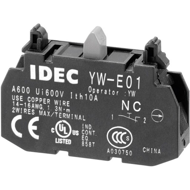 foto del prodotto idec yw e01 elemento di contatto 1 nc momentaneo 240 v ac 1 pz.
