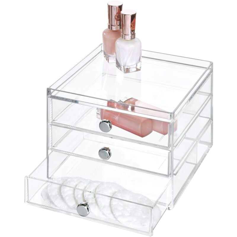 foto del prodotto idesign 37060eu clarity 3 cassetti impilabili sottili trasparenti
