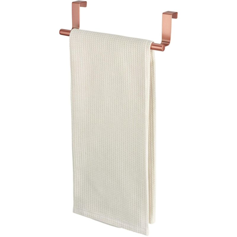 foto del prodotto idesign appendi asciugamani bagno, piccolo porta asciugamani bagno in metallo, barra asciugamani bagno ideale anche per le toilette degli ospiti, rame