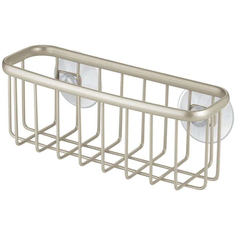 foto del prodotto idesign axis portaoggetti da lavandino a ventosa, metallo, beige, 16.5x6.5x6.5 cm