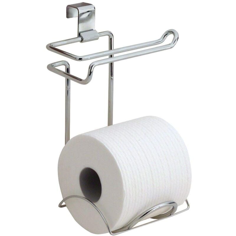 foto del prodotto idesign classico portacarta igienica con supporto superiore, metallo, argento, 14x2.5x5.75 cm