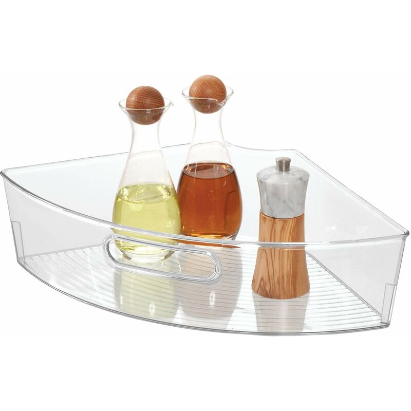 foto del prodotto idesign lazy susan contenitore armadio, plastica, trasparente, 42x28x10.25 cm