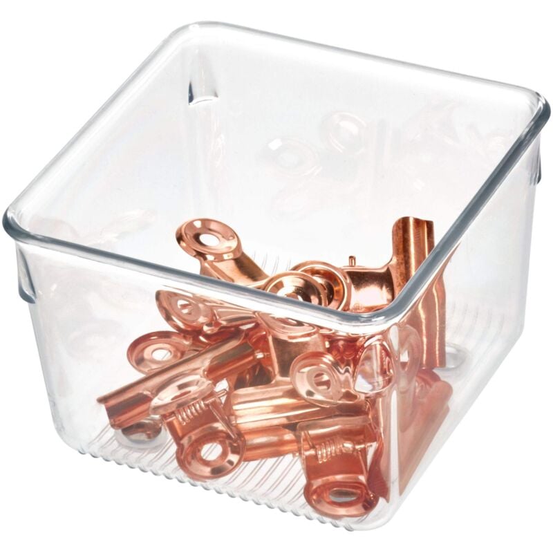 foto del prodotto idesign linus divisorio per cassetti, piccolo organizzatore cassetti cucina per utensili in plastica, trasparente