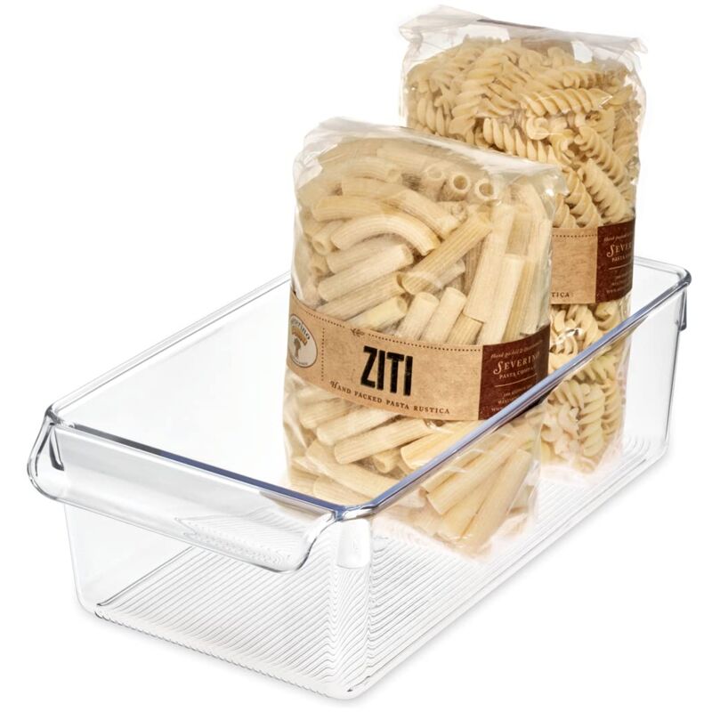 foto del prodotto idesign linus organizer cucina multiuso, contenitore cucina di dimensioni medie in plastica con maniglie, trasparente