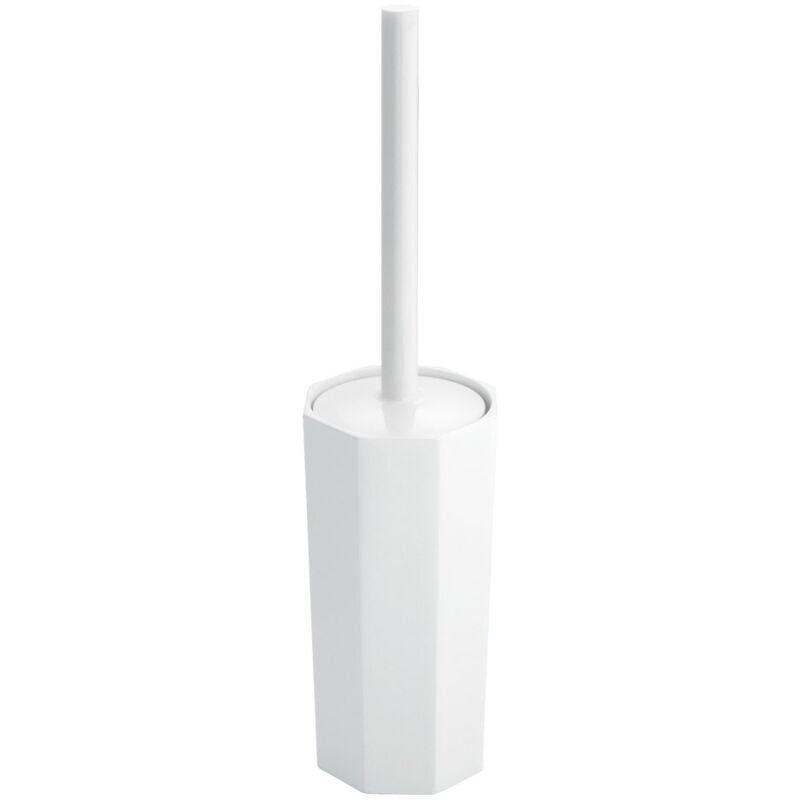 foto del prodotto idesign matrix scopino e portascopino, plastica, bianco, 7.5x41.25x0.2 cm
