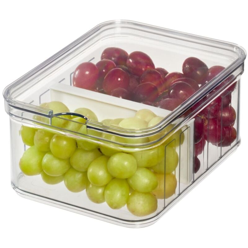 foto del prodotto idesign organizer cucina, piccolo box frigo in plastica priva di bpa, contenitore frigo adatto anche all ufficio e altri ambienti, trasparente