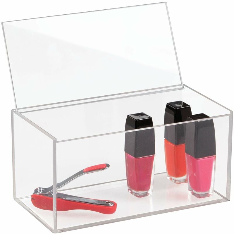 foto del prodotto idesign porta trucchi, make up organizer di media grandezza per smalti, rossetti e simili, porta cosmetici impilabile in plastica senza bpa,