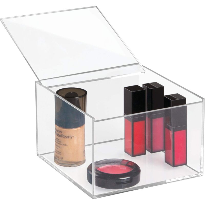 foto del prodotto idesign scatola cosmetici con coperchio, media, trasparente