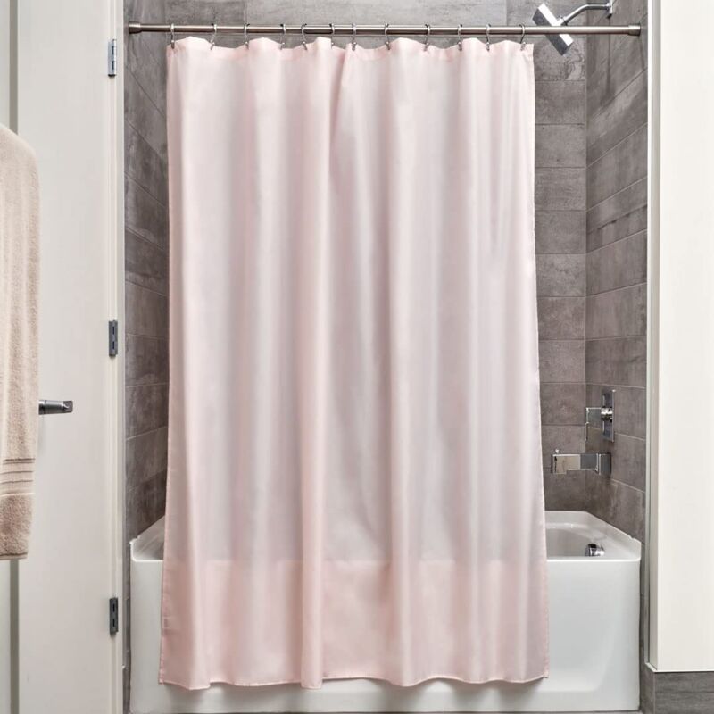 foto del prodotto idesign tenda doccia in poliestere orlo rinforzato, lavabile, per vasca da bagno 183,0 cm x 183,0 cm, rosa