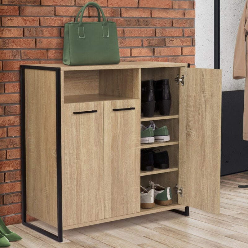 immagine 0 del prodotto idmarket 18 pair luis scarpiera a 3 ante con nicchia dal design industriale