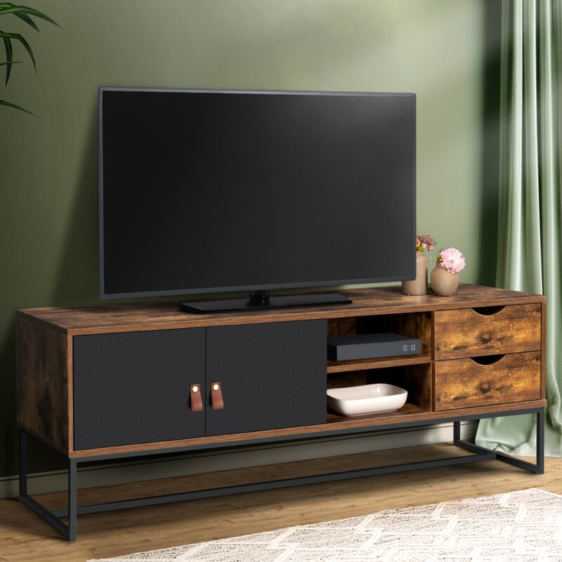 foto del prodotto idmarket chicago mueble de tv de dise o industrial de 140 cm y 2 puertas con cajones