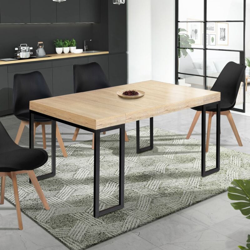 foto del prodotto idmarket consolle allungabile a 6 posti toronto 140 cm design industriale