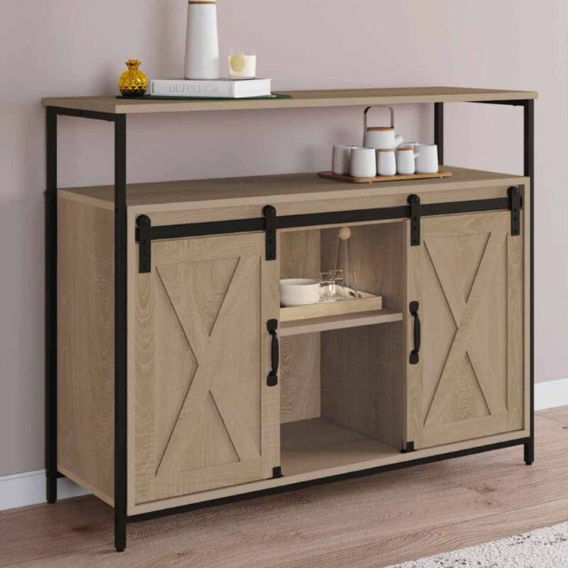 foto del prodotto idmarket credenza a 2 ante scorrevoli 100 cm quebec design industriale