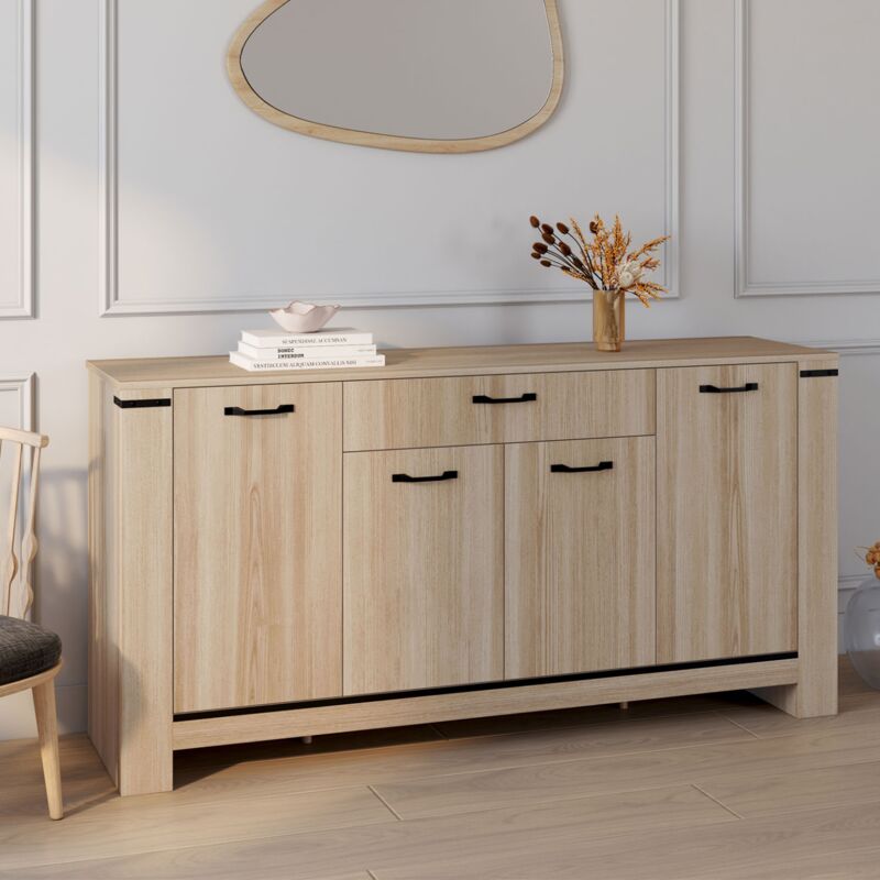 foto del prodotto idmarket credenza idaho 160 m 4 ante con cassetto dal design contemporaneo
