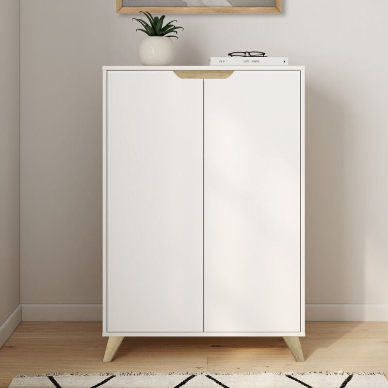 foto del prodotto idmarket helsinki contenitore scandinavo a 2 ante bianco