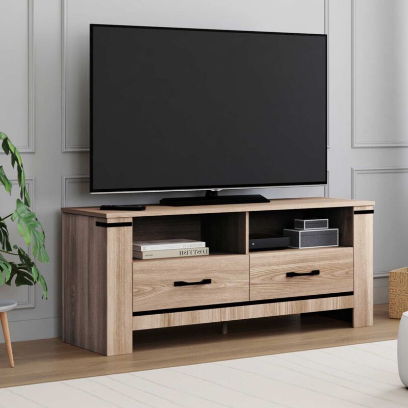 foto del prodotto idmarket mobile tv idaho 113 cm con 2 cassetti, design contemporaneo