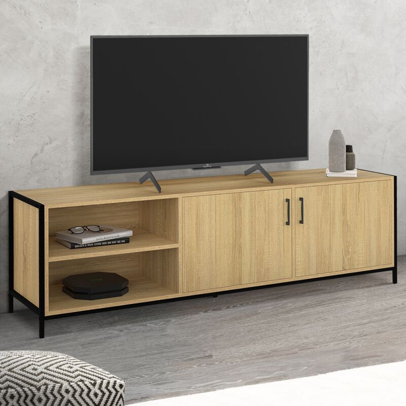 foto del prodotto idmarket mueble tv 160 cm detroit 2 puertas dise o industrial