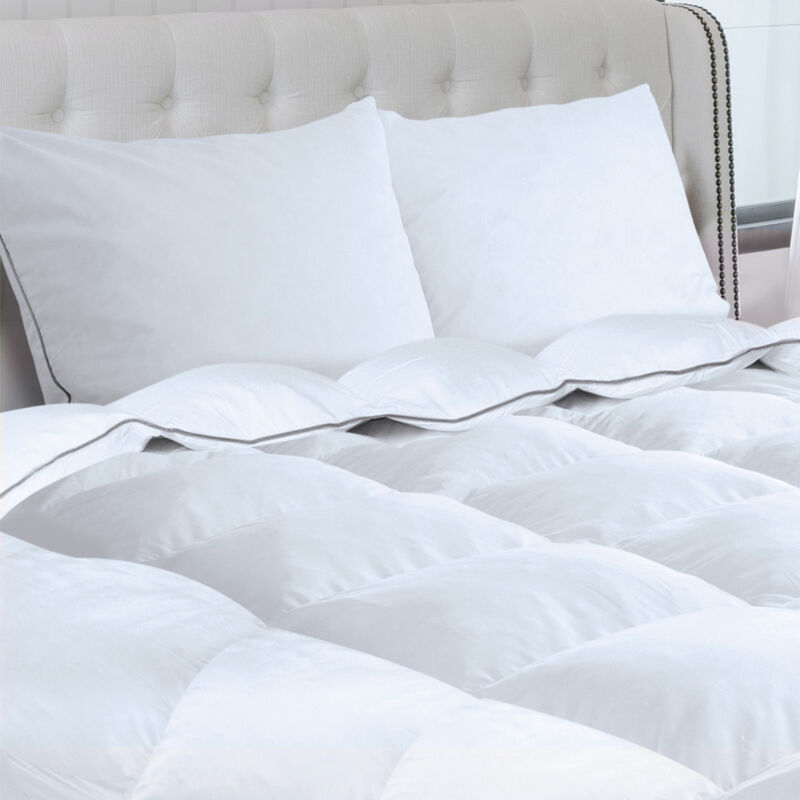foto del prodotto idmarket piumino 220x240 cm in piuma d oca antiacaro 500 gr 2 cuscini