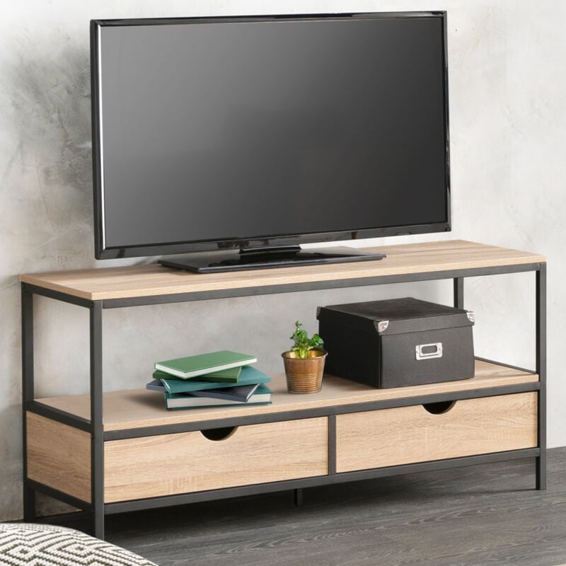 foto del prodotto idmarket porta tv 2 cassetti con design industriale detroit