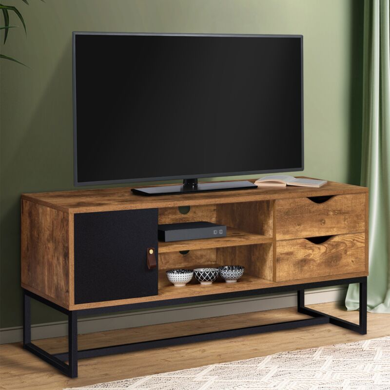 foto del prodotto idmarket porta tv chicago a 2 cassetti con armadio dal design industriale