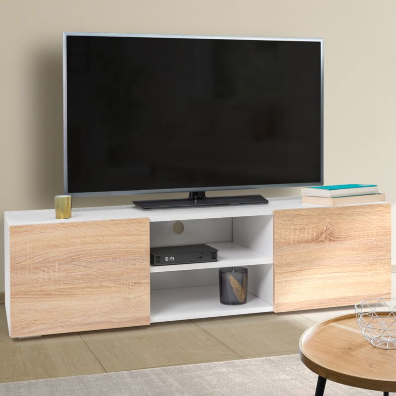 foto del prodotto idmarket porta tv eli bianco con ante in faggio