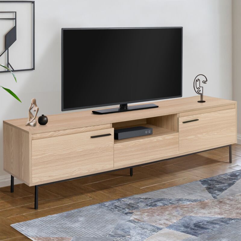 foto del prodotto idmarket porta tv seattle da 180 cm con contenitori dal design industriale